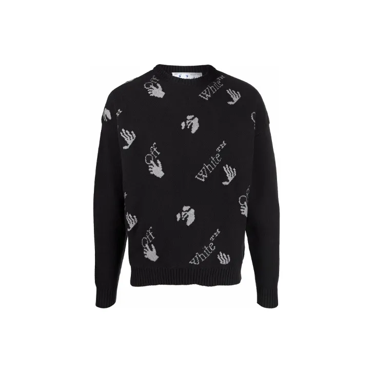 OFF-WHITE Intarsia-knit Logo Jumper-0