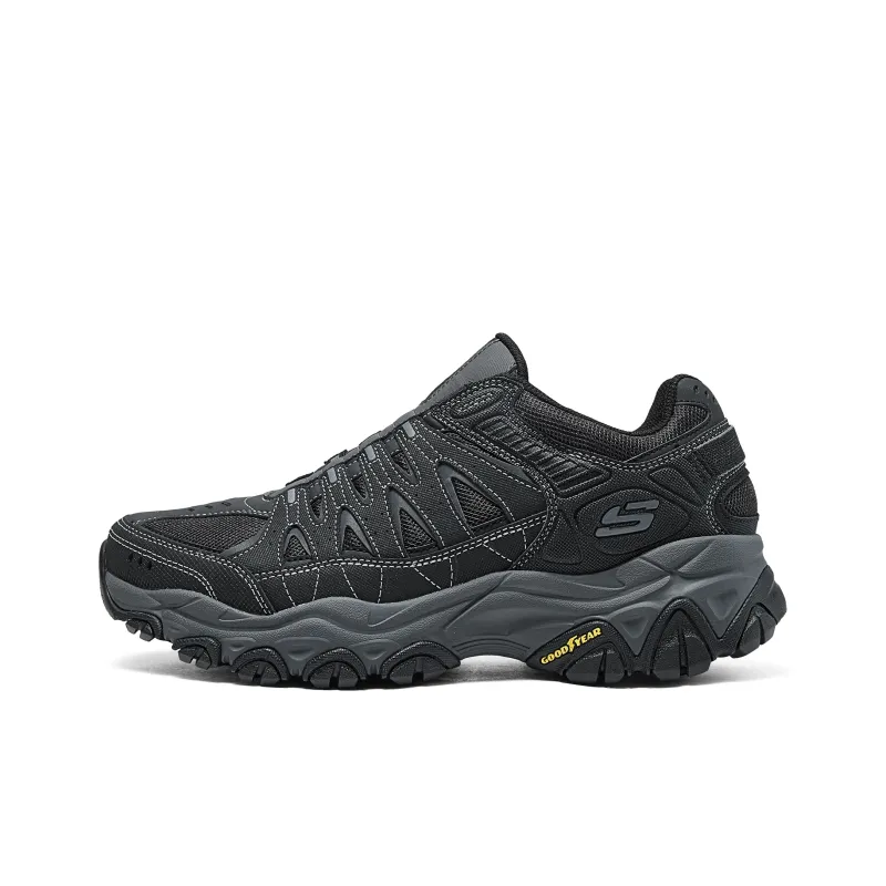 Skechers OUTDOOR Anti Slip Wear Resistant Low Top Hiking Shoes Men's Black-0