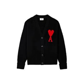 AMIPARIS Ami De Coeur Merino Wool Oversize Cardigan