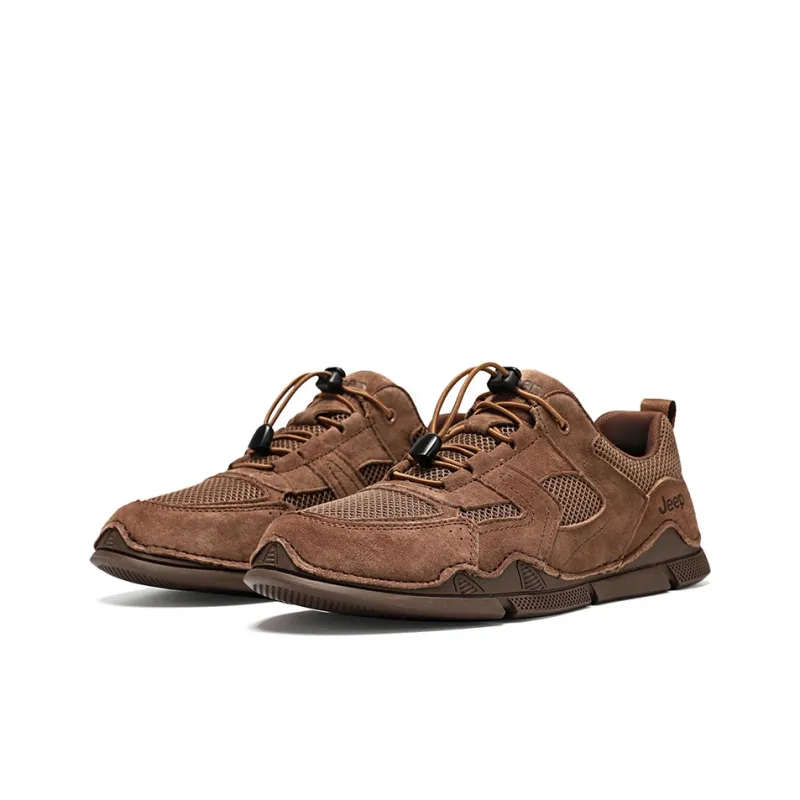 Jeep Height Increasing, Abrasion Resistant, Lightweight, And Breathable Low Top Outdoor Shoes Men's-1