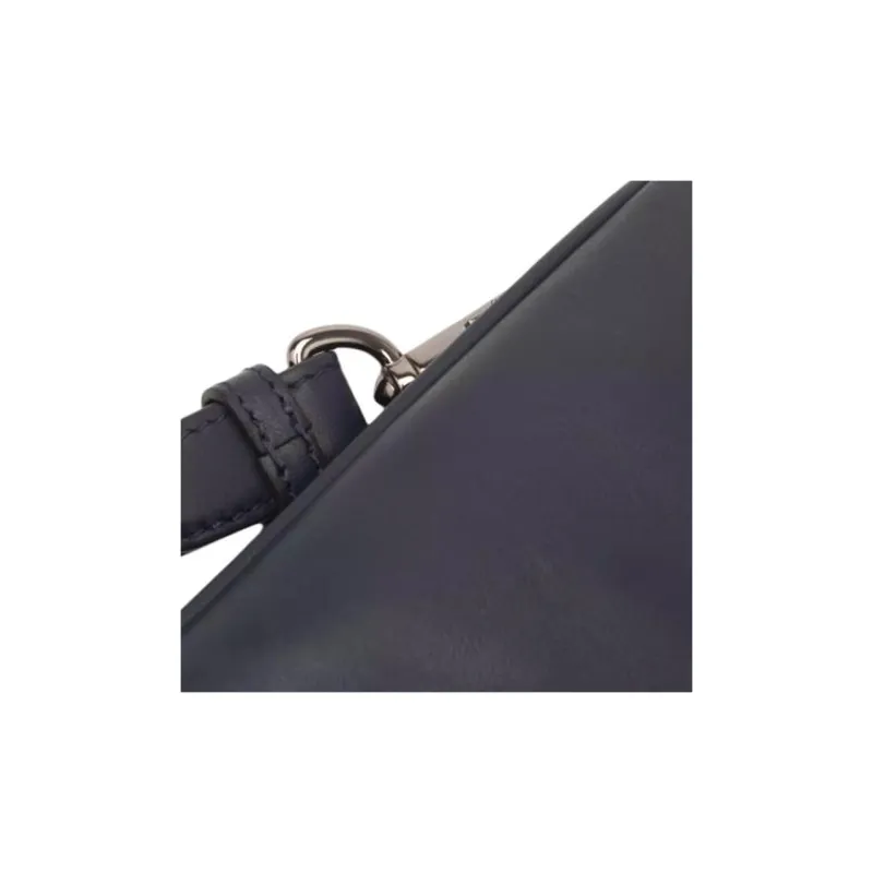 Zegna Sheepskin Clutch Medium Size Men's Navy Blue-8