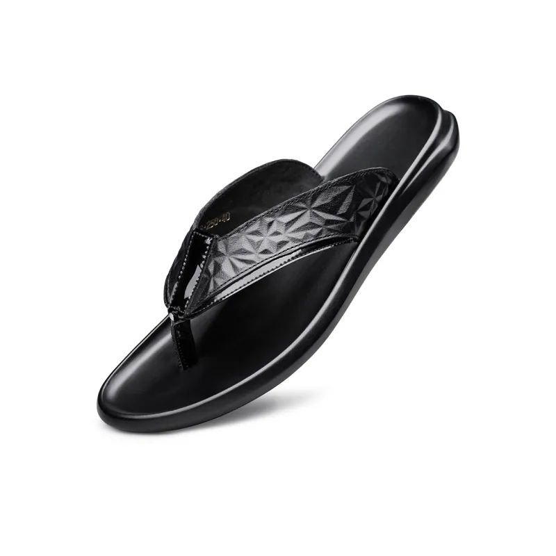 PEHL Rubber Sole Flip Flops Men's Black-1