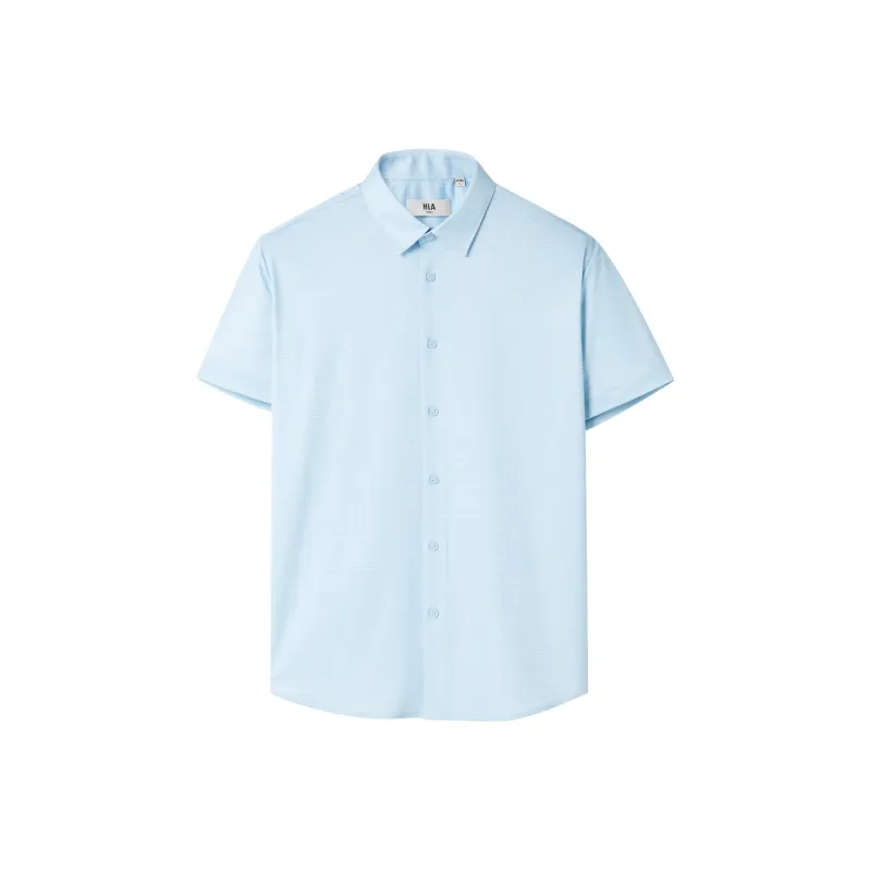 HLA Shirts Men Cooling Moisture Absorption Quick Dry, Easy To Maintain Light Blue 27-0