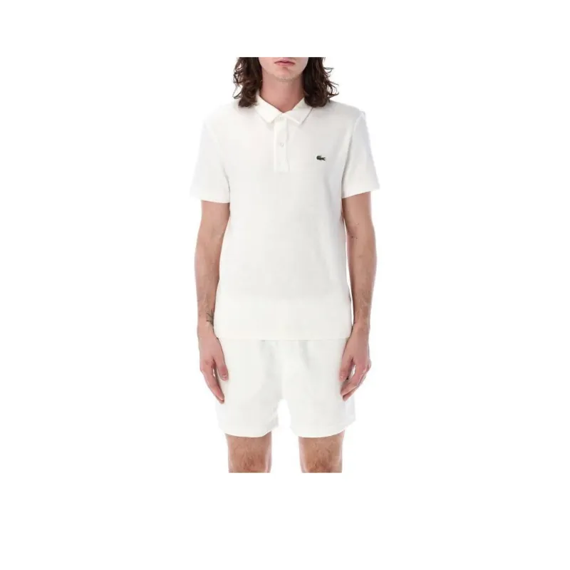 LACOSTE Logo appliqué Velvet Polo Shirt-0