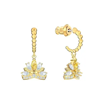 Swarovski Bee A Queen Earrings Women's Gold