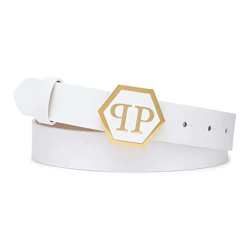 PHILIPP PLEIN Hexagon logo Leather Belt-1