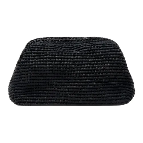 COS Paper Straw Clutch Medium Size Women's Black
