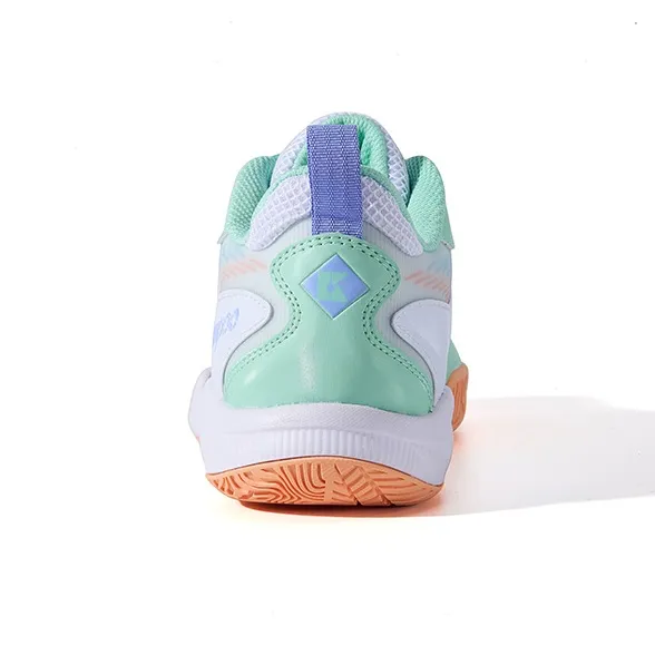 KUMPOO Cushioning, Breathable, Supportive Low Top Badminton Shoes Unisex White Green Orange-3