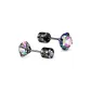 Black Colored Zircon-Radiant Elf Stud Earrings (5MM)