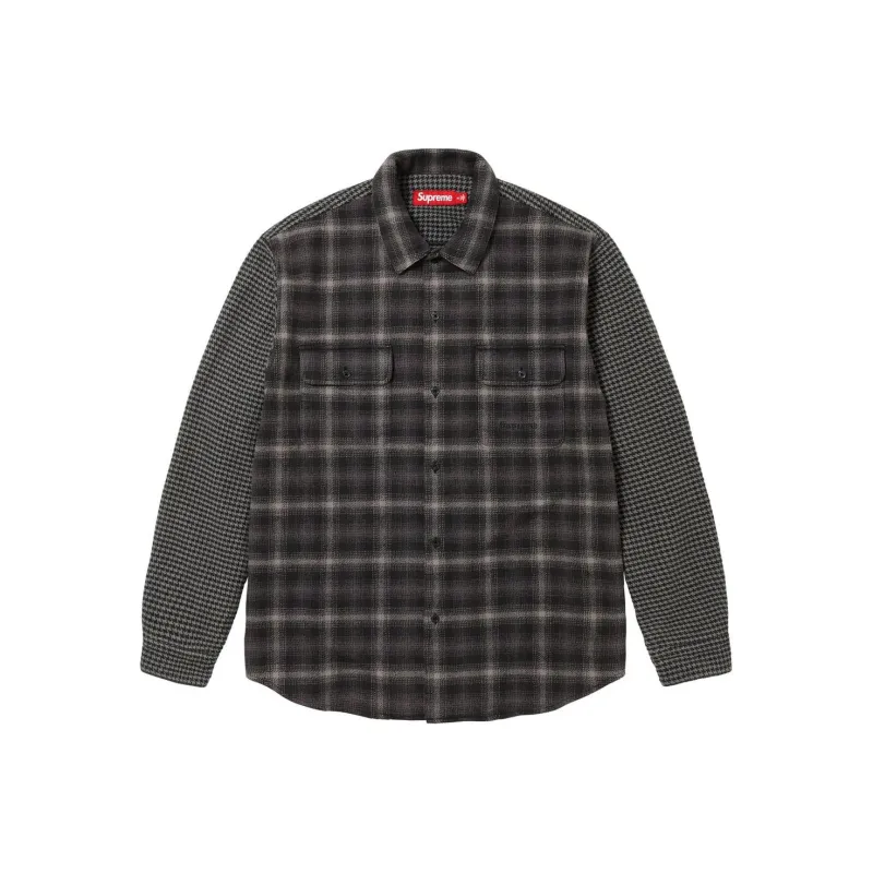 Supreme Houndstooth Plaid Flannel Shirt-2