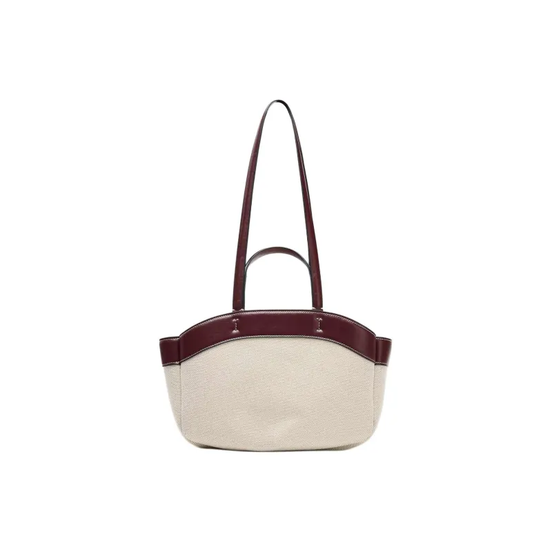 ZARA Cotton Tote Bag, Shopping Bag, Handbag Medium Size Women's Raw White-0