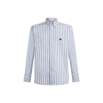 ETRO Pegaso Embroidered Striped Shirt