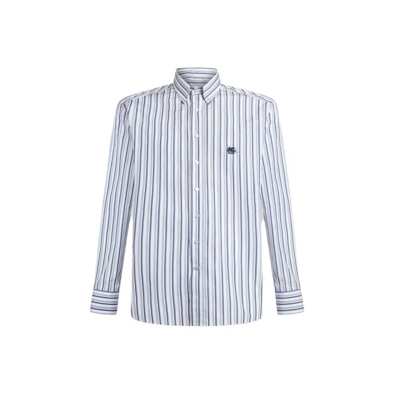 ETRO Pegaso Embroidered Striped Shirt-0