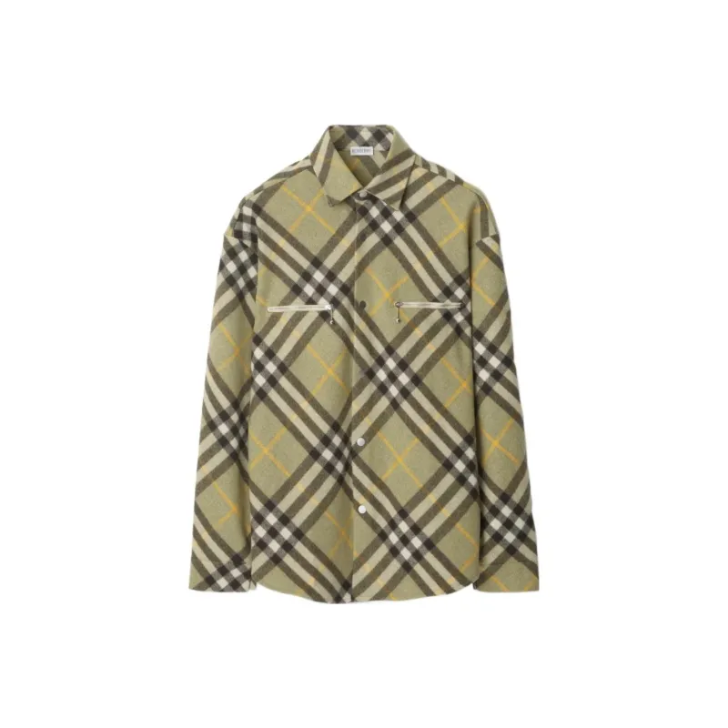 Burberry Checked Wool blend Shirt Jacket-0