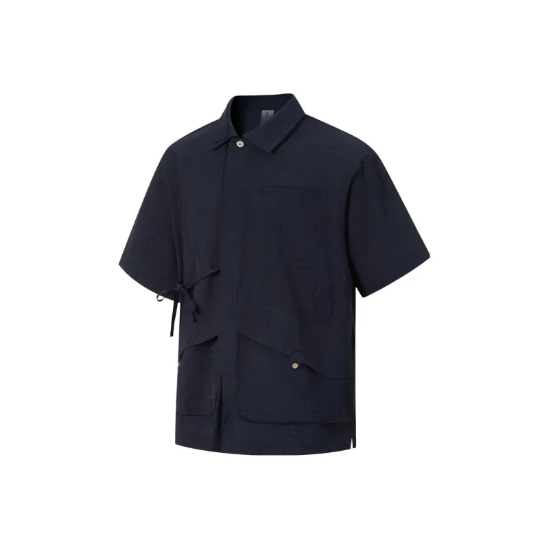LiNing Jackie Chan Collaboration Kung Fu Collection Shirt Men's Charcoal Black-0