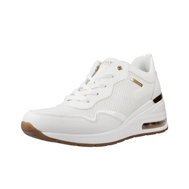 Skechers Million Air Anti Slip Wear Resistant Mid Top Casual Shoes Women's White-2