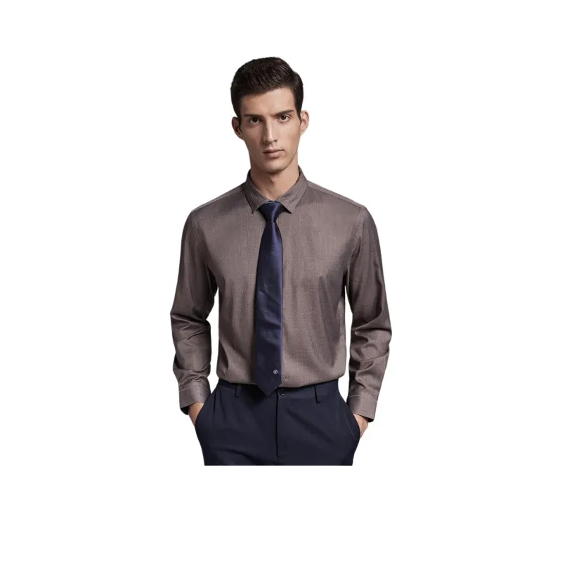 GOLDLION Shirts Men Brown 77-0