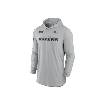 Nike Baltimore Ravens Salute To Service Edge Mascot Lockup Men’s Nike Dri-FIT Nfl Long-Sleeve Hooded Top