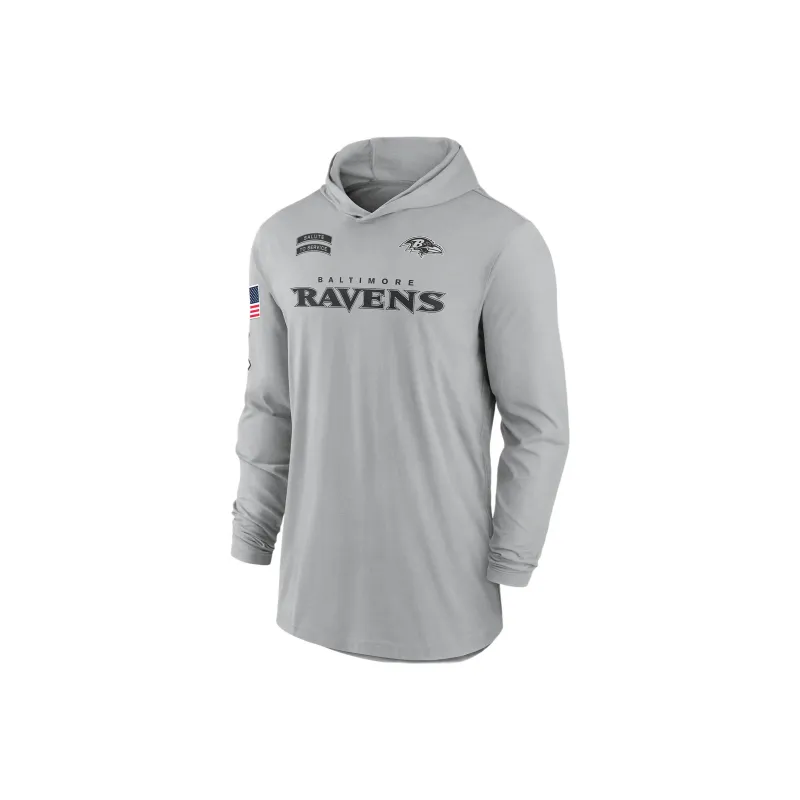 Nike Baltimore Ravens Salute To Service Edge Mascot Lockup Men’s Nike Dri-FIT Nfl Long-Sleeve Hooded Top-0