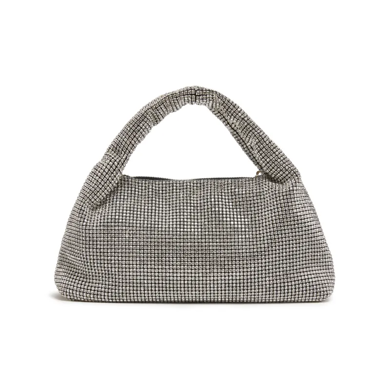 Staccato Fabric Sparkling Galaxy Shoulder Bag Women's Sparkling Rhinestone White-2