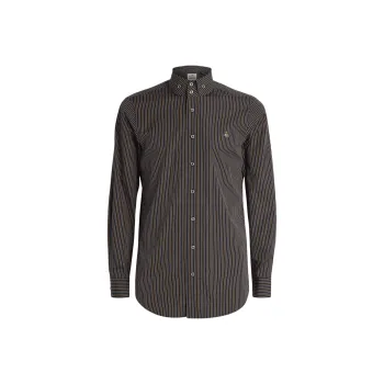 Vivienne Westwood Pinstriped Curved Hem Shirt