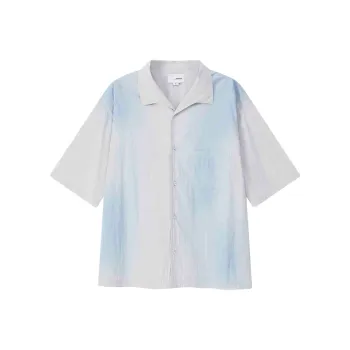 YOSHIYOYI Shirt Unisex White Base Blue Dyed