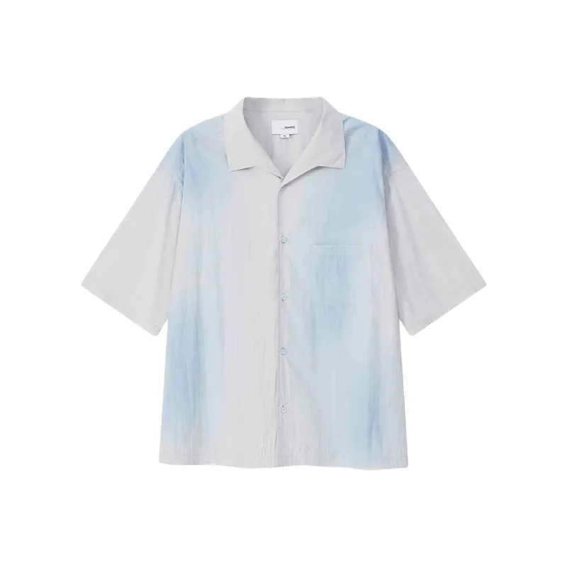 YOSHIYOYI Shirt Unisex White Base Blue Dyed-0