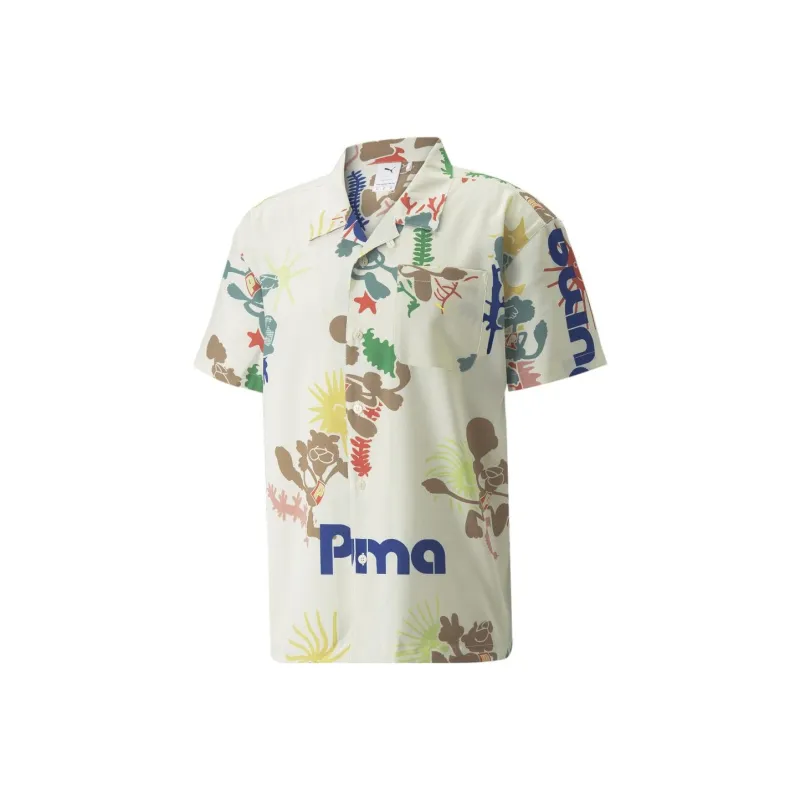 PUMA ADVENTURE PLANET AOP Shirt Shirt Men's White-0
