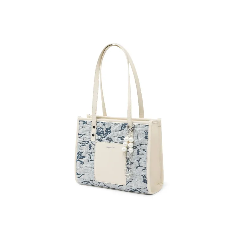 Bywhich PU Tote Bag Shopping Bag Handbag Shoulder Bags Women's Blue-2