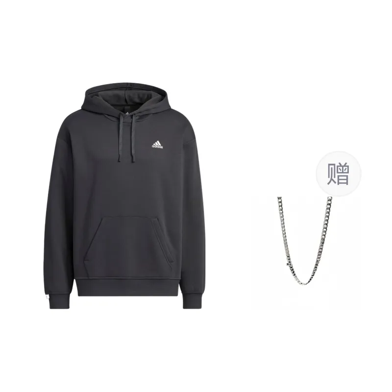 Adidas Sweatshirts Unisex Black Comes With Necklace-0