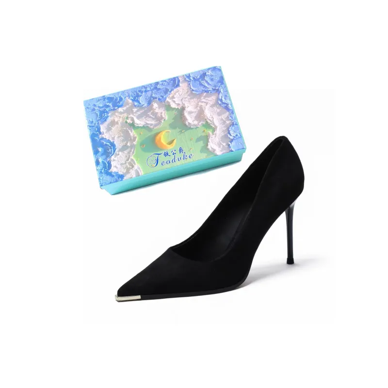 Feo Dvke Slim Heel High Heels Women's Black Gift Box Set-1