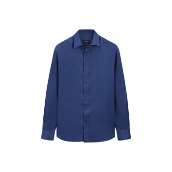 Massimo Dutti Shirt Men's Pitch Black Gray