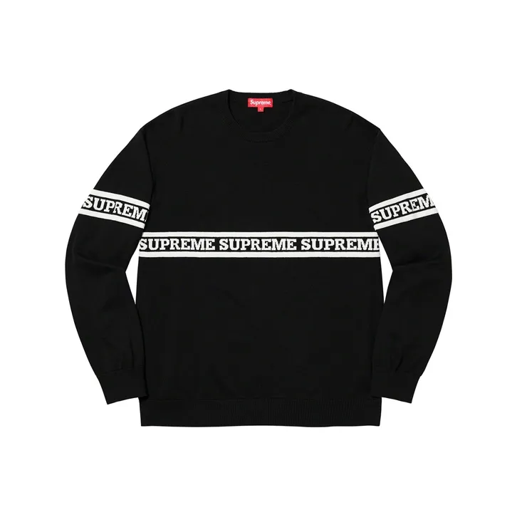 Supreme Logo Stripe Knit Top-0