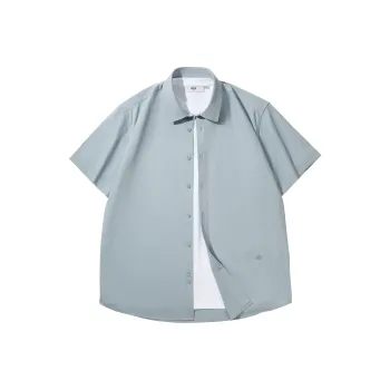 HLA Shirts Men Bamboo Fiber Light Blue Checkered 11