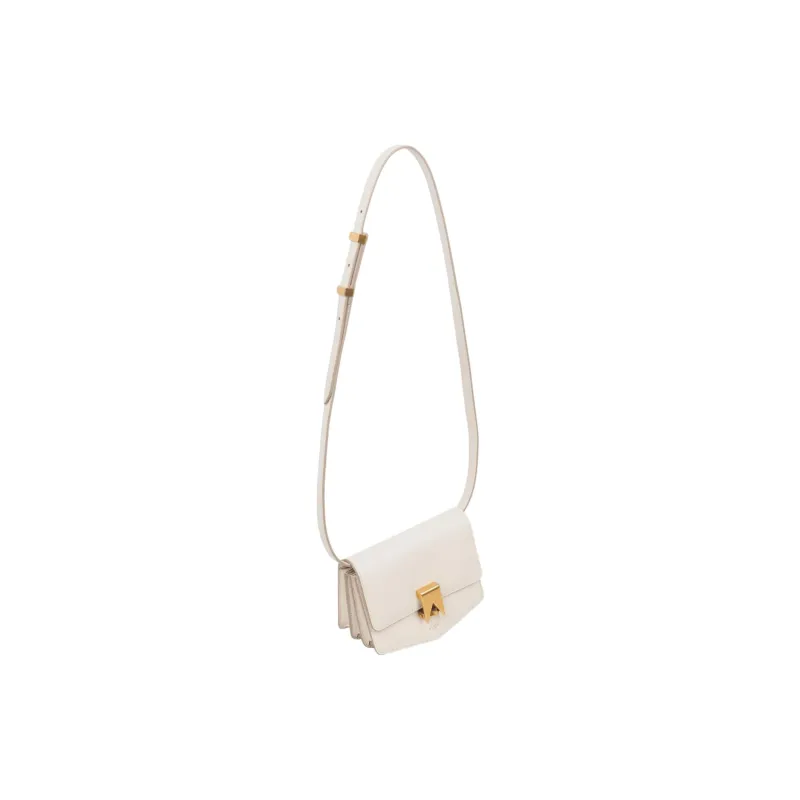 Alaia Calfskin Shoulder Bag, Crossbody Bag Trumpets Women's Ivory-3