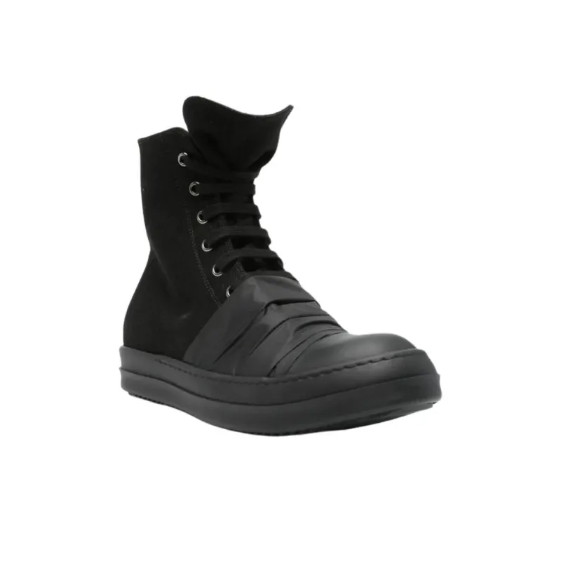 Rick Owens DRKSHDW Hustler High Top Skateboard Shoes Women's Black-2