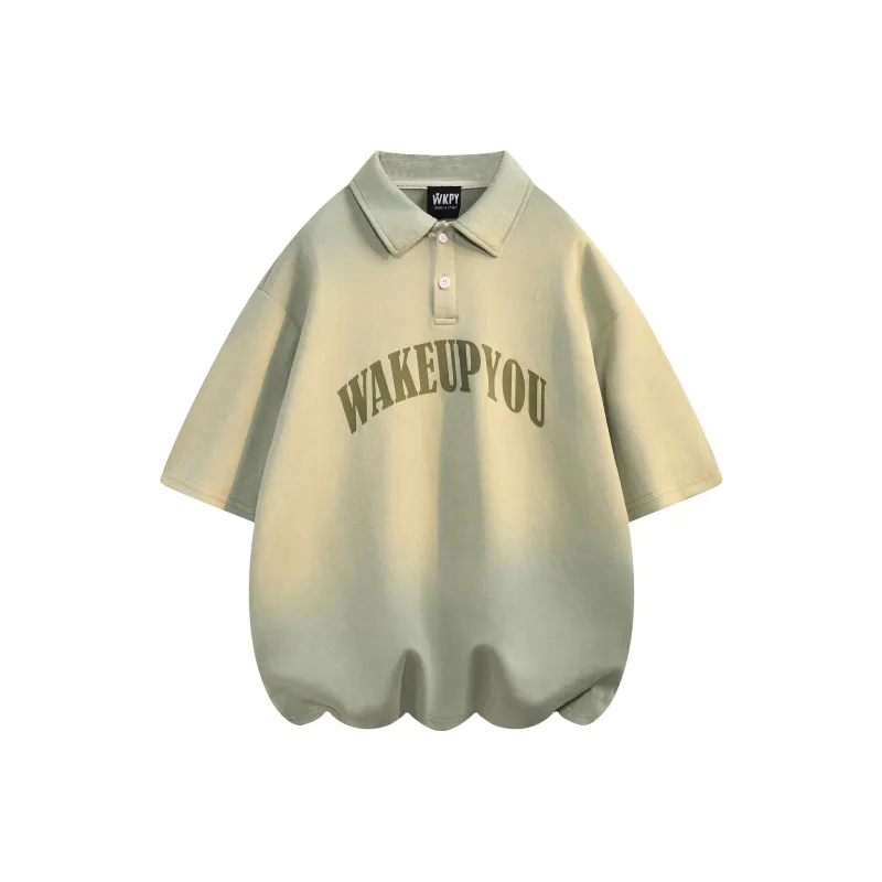 WKPY Suede Lapel Short Sleeved Polo Shirt Unisex-0