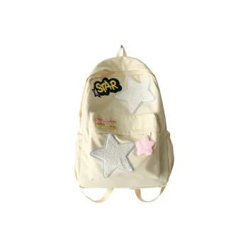 HCXK Composite Cloth Backpack Women's Yellow/Green/Pink