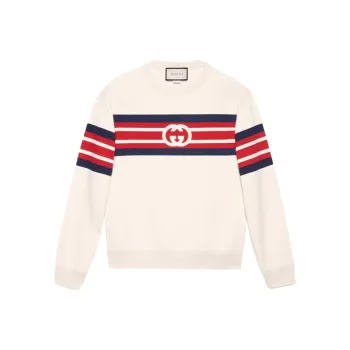 GUCCI Men's Cotton Jersey Hooded Sweatshirt Off White