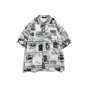 ROBINHOOD Shirt Unisex White Base Vintage Newspaper