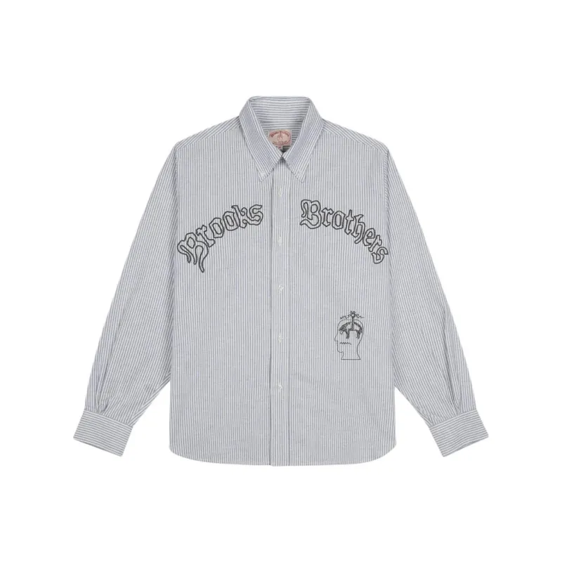 Brain Dead BROOKS BROTHERS Collaboration Shirts Unisex Blue-0
