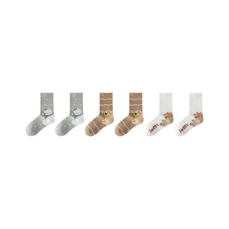 Cotton Gene Mid Calf Socks Women's Combo Set-37