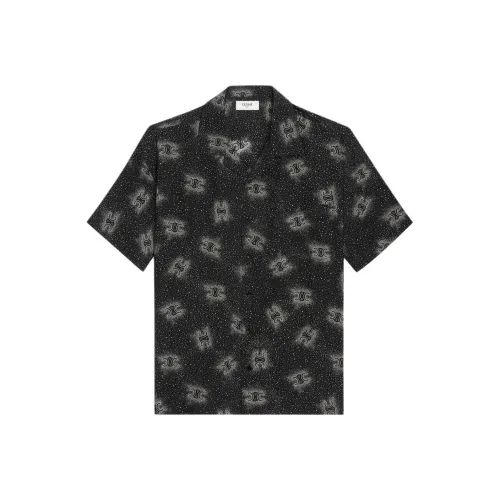 CELINE Hawaiian Shirt In Printed Crepe De Chine