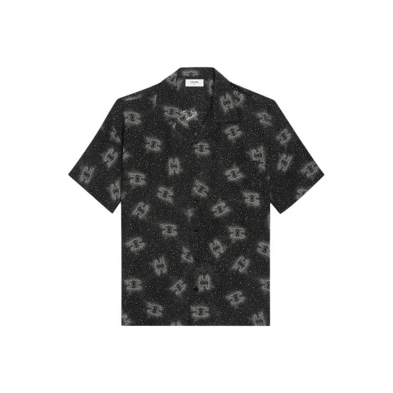CELINE Hawaiian Shirt In Printed Crepe De Chine-0