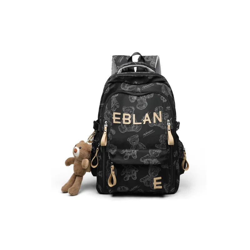 EBLAN Fabric Backpack Regular Unisex Ecru/Black-7