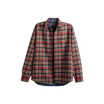 DBW DOUBLEWIN Shirt Unisex Red And Blue Plaid