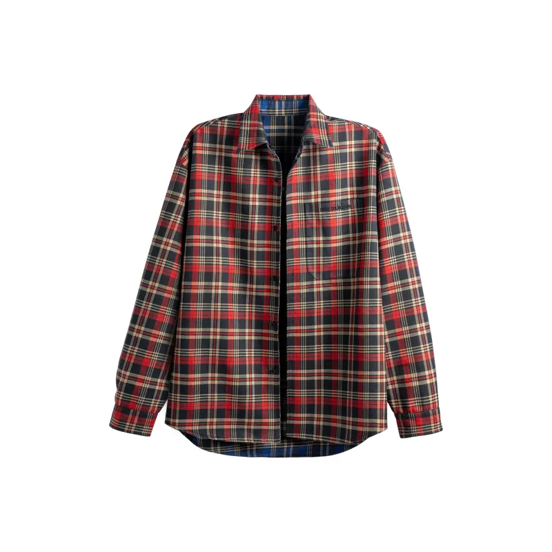 DBW DOUBLEWIN Shirt Unisex Red And Blue Plaid-0