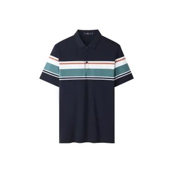 HLA Polo Shirts Men Navy Blue & J4