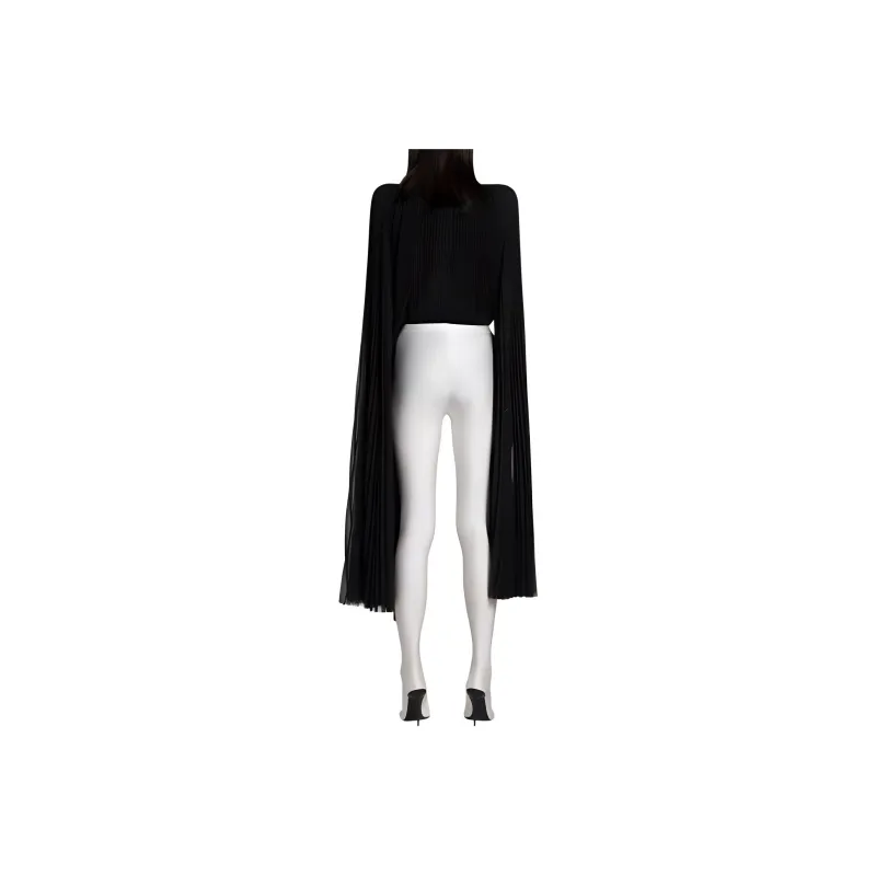Balenciaga White Black Anatomical Pants Leggings Slim Fit Women's White-1