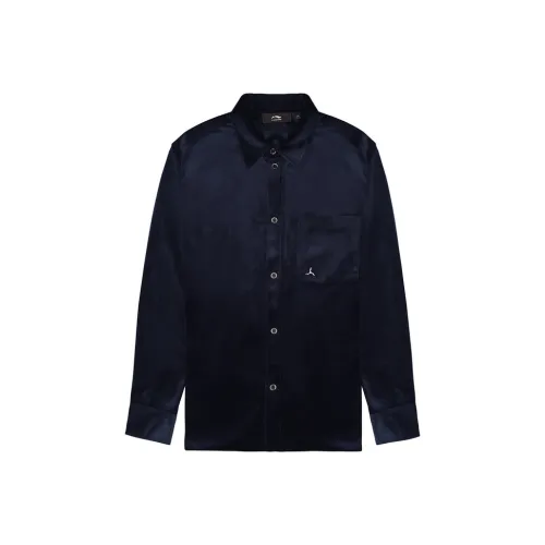 LI NING 1990 Classic Collection Shirt Men's Dark Marine Blue